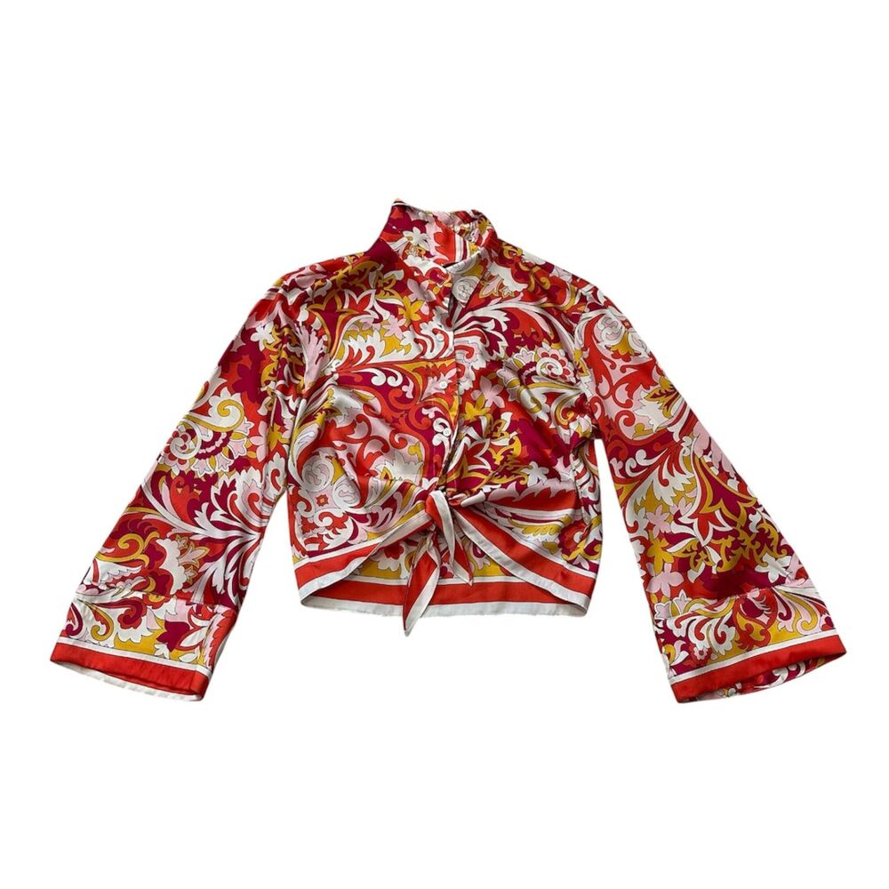 Zara Knotted Printed Shirt Size L
